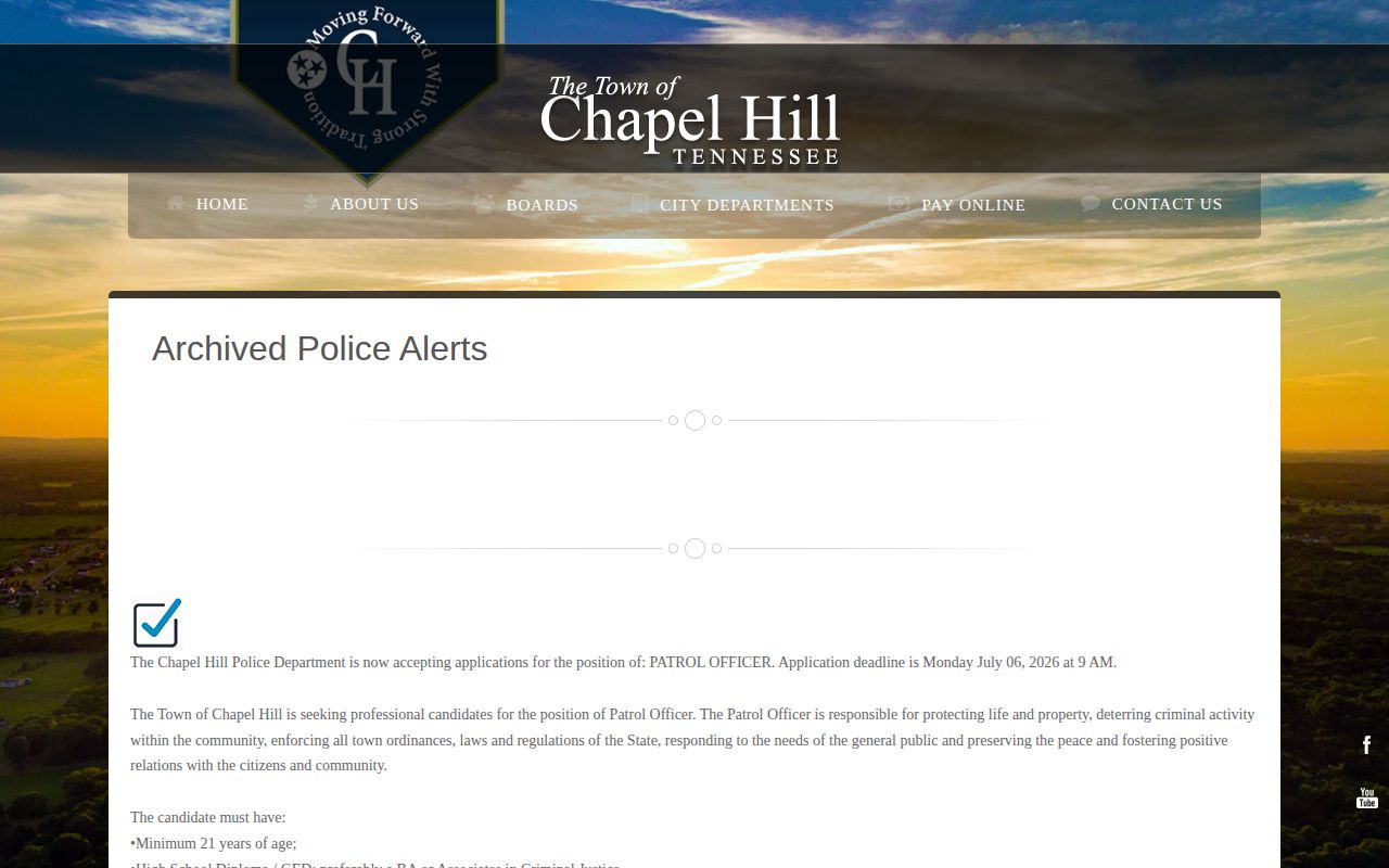 Chapel Hill police alerts archive for local arrest context