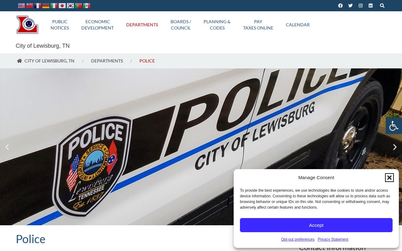 Lewisburg Police Department recent arrest contact page